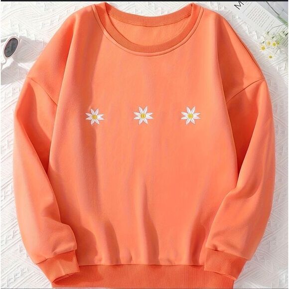 Ladies daisy graphic sweatshirt - Picture 1 of 7